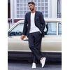 image:imageCOOFANDY Mens Suit 2 Piece Suit Classic Fit Two Button Blazer Jacket Pants Set Business Wedding Party Suits for MenDark Blue