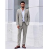 image:imageCOOFANDY Mens Suit 2 Piece Suit Classic Fit Two Button Blazer Jacket Pants Set Business Wedding Party Suits for MenLight Gray