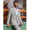image:imageCOOFANDY Mens Suit 2 Piece Suit Classic Fit Two Button Blazer Jacket Pants Set Business Wedding Party Suits for MenLight Gray