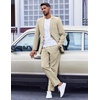 image:imageCOOFANDY Mens Suit 2 Piece Suit Classic Fit Two Button Blazer Jacket Pants Set Business Wedding Party Suits for MenLight Khaki