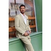 image:imageCOOFANDY Mens Suit 2 Piece Suit Classic Fit Two Button Blazer Jacket Pants Set Business Wedding Party Suits for MenLight Khaki