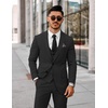 image:imageCOOFANDY Mens Suit Jacket and Vest Set Slim Fit 2 Pieces Suits Two Button Blazer Jacket Formal Business Dress Vest