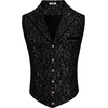 image:imageCOOFANDY Mens Suit Vest Paisley Floral Victorian Vests Gothic Steampunk Formal Waistcoat Tuxedo Vests with Notched LapelsBlack Filigree