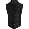 image:imageCOOFANDY Mens Suit Vest Paisley Floral Victorian Vests Gothic Steampunk Formal Waistcoat Tuxedo Vests with Notched LapelsBlack Paisley