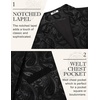image:imageCOOFANDY Mens Suit Vest Paisley Floral Victorian Vests Gothic Steampunk Formal Waistcoat Tuxedo Vests with Notched LapelsBlack Paisley