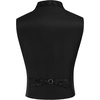 image:imageCOOFANDY Mens Suit Vest Paisley Floral Victorian Vests Gothic Steampunk Formal Waistcoat Tuxedo Vests with Notched LapelsBlack Paisley