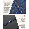 image:imageCOOFANDY Mens Suit Vest Paisley Floral Victorian Vests Gothic Steampunk Formal Waistcoat Tuxedo Vests with Notched LapelsBlue