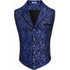 image:imageCOOFANDY Mens Suit Vest Paisley Floral Victorian Vests Gothic Steampunk Formal Waistcoat Tuxedo Vests with Notched LapelsBlue Filigree