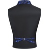 image:imageCOOFANDY Mens Suit Vest Paisley Floral Victorian Vests Gothic Steampunk Formal Waistcoat Tuxedo Vests with Notched LapelsBlue Filigree