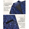 image:imageCOOFANDY Mens Suit Vest Paisley Floral Victorian Vests Gothic Steampunk Formal Waistcoat Tuxedo Vests with Notched LapelsBlue Filigree
