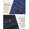 image:imageCOOFANDY Mens Suit Vest Paisley Floral Victorian Vests Gothic Steampunk Formal Waistcoat Tuxedo Vests with Notched LapelsBlue Filigree