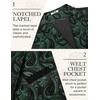 image:imageCOOFANDY Mens Suit Vest Paisley Floral Victorian Vests Gothic Steampunk Formal Waistcoat Tuxedo Vests with Notched LapelsGreen Paisley