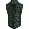 image:imageCOOFANDY Mens Suit Vest Paisley Floral Victorian Vests Gothic Steampunk Formal Waistcoat Tuxedo Vests with Notched LapelsGreen Paisley