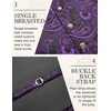 image:imageCOOFANDY Mens Suit Vest Paisley Floral Victorian Vests Gothic Steampunk Formal Waistcoat Tuxedo Vests with Notched LapelsPurple