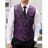 image:imageCOOFANDY Mens Suit Vest Paisley Floral Victorian Vests Gothic Steampunk Formal Waistcoat Tuxedo Vests with Notched LapelsPurple