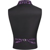 image:imageCOOFANDY Mens Suit Vest Paisley Floral Victorian Vests Gothic Steampunk Formal Waistcoat Tuxedo Vests with Notched LapelsPurple Filigree