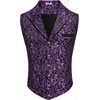 image:imageCOOFANDY Mens Suit Vest Paisley Floral Victorian Vests Gothic Steampunk Formal Waistcoat Tuxedo Vests with Notched LapelsPurple Filigree