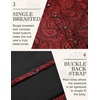 image:imageCOOFANDY Mens Suit Vest Paisley Floral Victorian Vests Gothic Steampunk Formal Waistcoat Tuxedo Vests with Notched LapelsRed