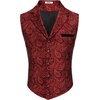 image:imageCOOFANDY Mens Suit Vest Paisley Floral Victorian Vests Gothic Steampunk Formal Waistcoat Tuxedo Vests with Notched LapelsRed