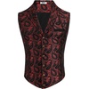 image:imageCOOFANDY Mens Suit Vest Paisley Floral Victorian Vests Gothic Steampunk Formal Waistcoat Tuxedo Vests with Notched LapelsRed Paisley
