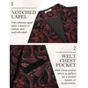 image:imageCOOFANDY Mens Suit Vest Paisley Floral Victorian Vests Gothic Steampunk Formal Waistcoat Tuxedo Vests with Notched LapelsRed Paisley
