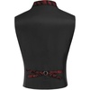 image:imageCOOFANDY Mens Suit Vest Paisley Floral Victorian Vests Gothic Steampunk Formal Waistcoat Tuxedo Vests with Notched LapelsRed Paisley