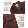 image:imageCOOFANDY Mens Suit Vest Paisley Floral Victorian Vests Gothic Steampunk Formal Waistcoat Tuxedo Vests with Notched LapelsWine Red