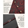 image:imageCOOFANDY Mens Suit Vest Paisley Floral Victorian Vests Gothic Steampunk Formal Waistcoat Tuxedo Vests with Notched LapelsWine Red