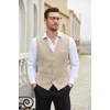 image:imageCOOFANDY Mens Suit Vest Slim Fit Business Formal Waistcoat Casual Dress VestKhaki