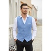 image:imageCOOFANDY Mens Suit Vest Slim Fit Business Formal Waistcoat Casual Dress VestLight Blue