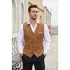 image:imageCOOFANDY Mens Suit Vest Slim Fit Business Formal Waistcoat Casual Dress VestLight Brown