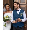 image:imageCOOFANDY Mens Suit Vest Slim Fit Business Formal Waistcoat Casual Dress VestPeacock Blue