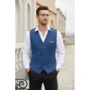 image:imageCOOFANDY Mens Suit Vest Slim Fit Business Formal Waistcoat Casual Dress VestPeacock Blue