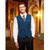 image:imageCOOFANDY Mens Suit Vest Slim Fit Business Formal Waistcoat Casual Dress VestPeacock Blue