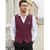 image:imageCOOFANDY Mens Suit Vest Slim Fit Business Formal Waistcoat Casual Dress VestWine Red