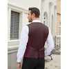 image:imageCOOFANDY Mens Suit Vest Slim Fit Business Formal Waistcoat Casual Dress VestWine Red