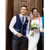 image:imageCOOFANDY Mens Suit Vest Slim Fit Formal Business Dress Vest Casual Wedding WaistcoatBlue