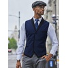image:imageCOOFANDY Mens Suit Vest Slim Fit Formal Business Dress Vest Casual Wedding WaistcoatBlueblack