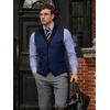 image:imageCOOFANDY Mens Suit Vest Slim Fit Formal Business Dress Vest Casual Wedding WaistcoatBlueblack