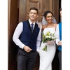 image:imageCOOFANDY Mens Suit Vest Slim Fit Formal Business Dress Vest Casual Wedding WaistcoatBlueblack