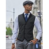 image:imageCOOFANDY Mens Suit Vest Slim Fit Formal Business Dress Vest Casual Wedding WaistcoatDark Grayblack
