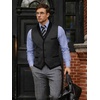 image:imageCOOFANDY Mens Suit Vest Slim Fit Formal Business Dress Vest Casual Wedding WaistcoatDark Grayblack