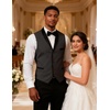image:imageCOOFANDY Mens Suit Vest Slim Fit Formal Business Dress Vest Casual Wedding WaistcoatDark Grayblack