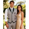 image:imageCOOFANDY Mens Suit Vest Slim Fit Formal Business Dress Vest Casual Wedding WaistcoatGrey
