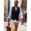 image:imageCOOFANDY Mens Suit Vest Slim Fit Formal Business Dress Vest Casual Wedding WaistcoatPure Black