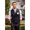 image:imageCOOFANDY Mens Suit Vest Slim Fit Formal Business Dress Vest Casual Wedding WaistcoatPure Black