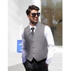image:imageCOOFANDY Mens Suit Vest Slim Fit Formal Business Dress Vest Casual Wedding WaistcoatPure Grey