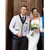 image:imageCOOFANDY Mens Suit Vest Slim Fit Formal Business Dress Vest Casual Wedding WaistcoatWhite