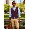 image:imageCOOFANDY Mens Suit Vest Slim Fit Formal Business Dress Vest Casual Wedding WaistcoatWine Red