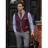 image:imageCOOFANDY Mens Suit Vest Slim Fit Formal Business Dress Vest Casual Wedding WaistcoatWine Red